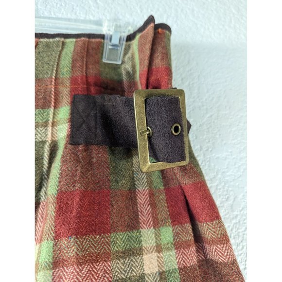 Free People Brown Red Size 6 Wool Wrap Mini Skirt with Buckle - Picture 2 of 9